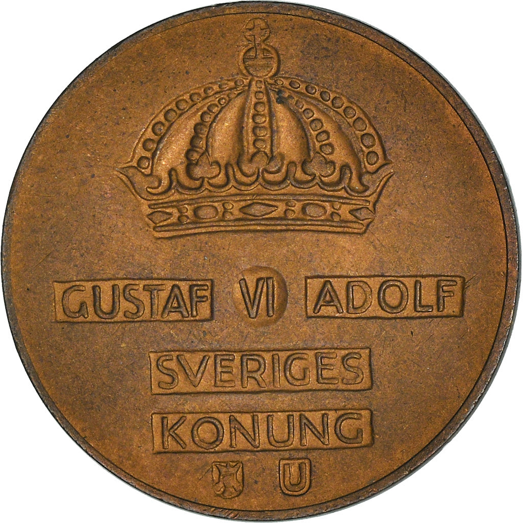 Moeda, Suécia, Gustaf VI, 2 Öre, 1964, AU(50-53), Bronze, KM:821