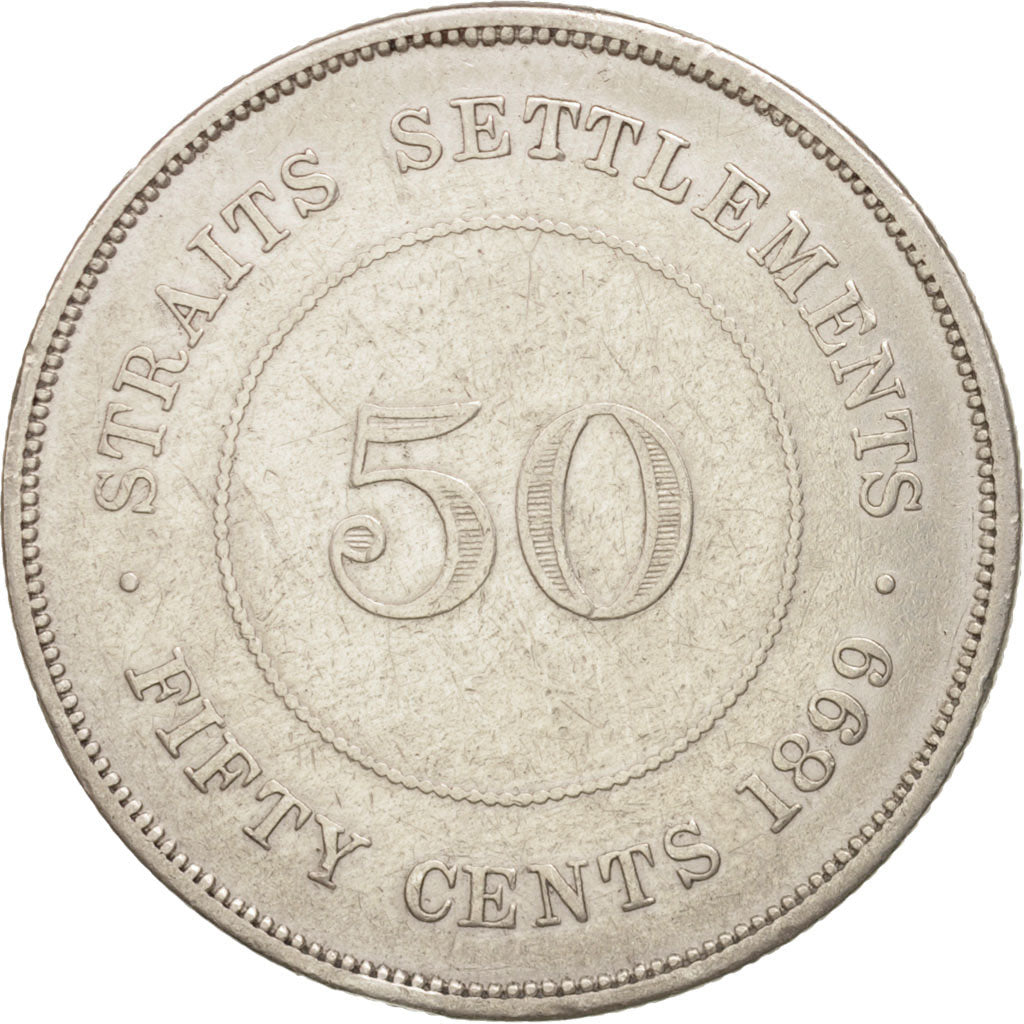 Straits Settlements, Victoria, 50 Cents, 1899, VF(30-35), Silver, KM:13
