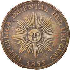 Uruguay, 20 Centesimos, 1855, VF(30-35), Copper, KM:7
