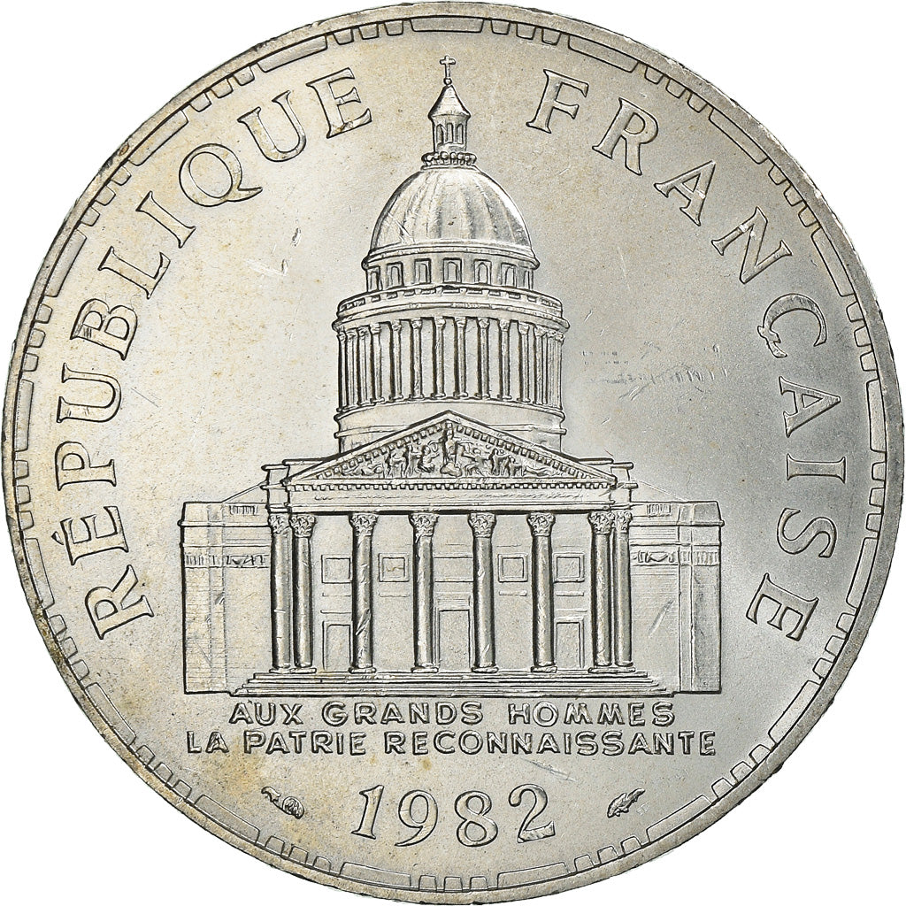 Coin, France, Panthéon, 100 Francs, 1982, Paris, AU(55-58), Silver, KM:951.1