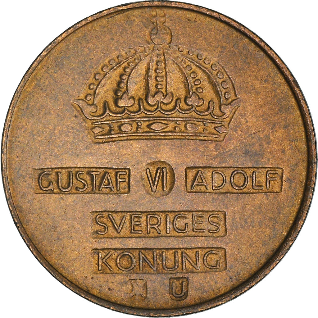 Münze, Schweden, Gustaf VI, 2 Öre, 1966, SS+, Bronze, KM:821