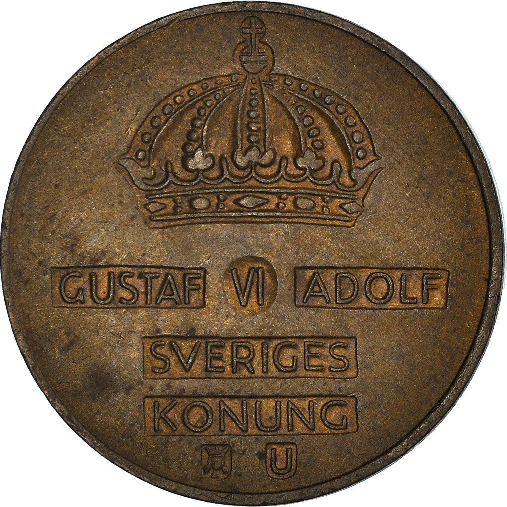 Coin, Sweden, Gustaf VI, 2 Öre, 1967, VF(30-35), Bronze, KM:821