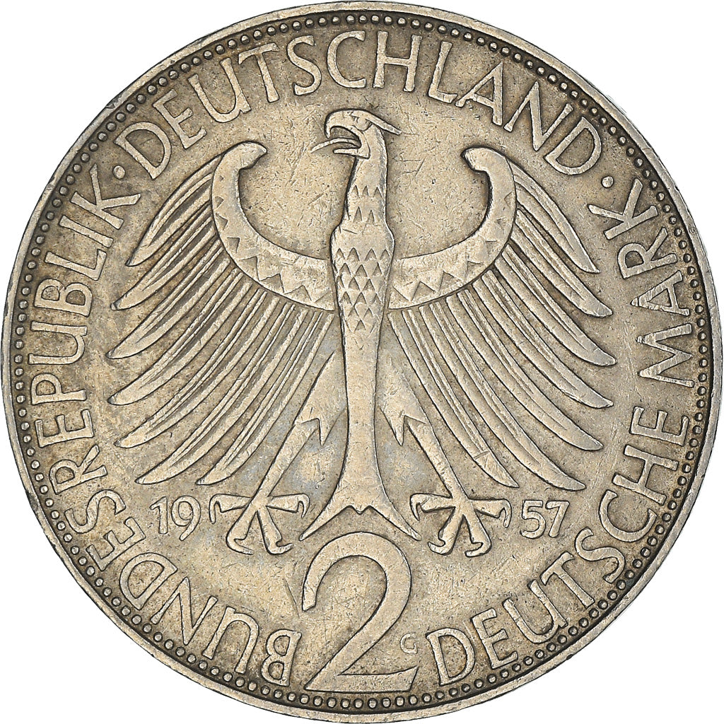 Monnaie, République fédérale allemande, 2 Mark, 1957, Karlsruhe, TTB