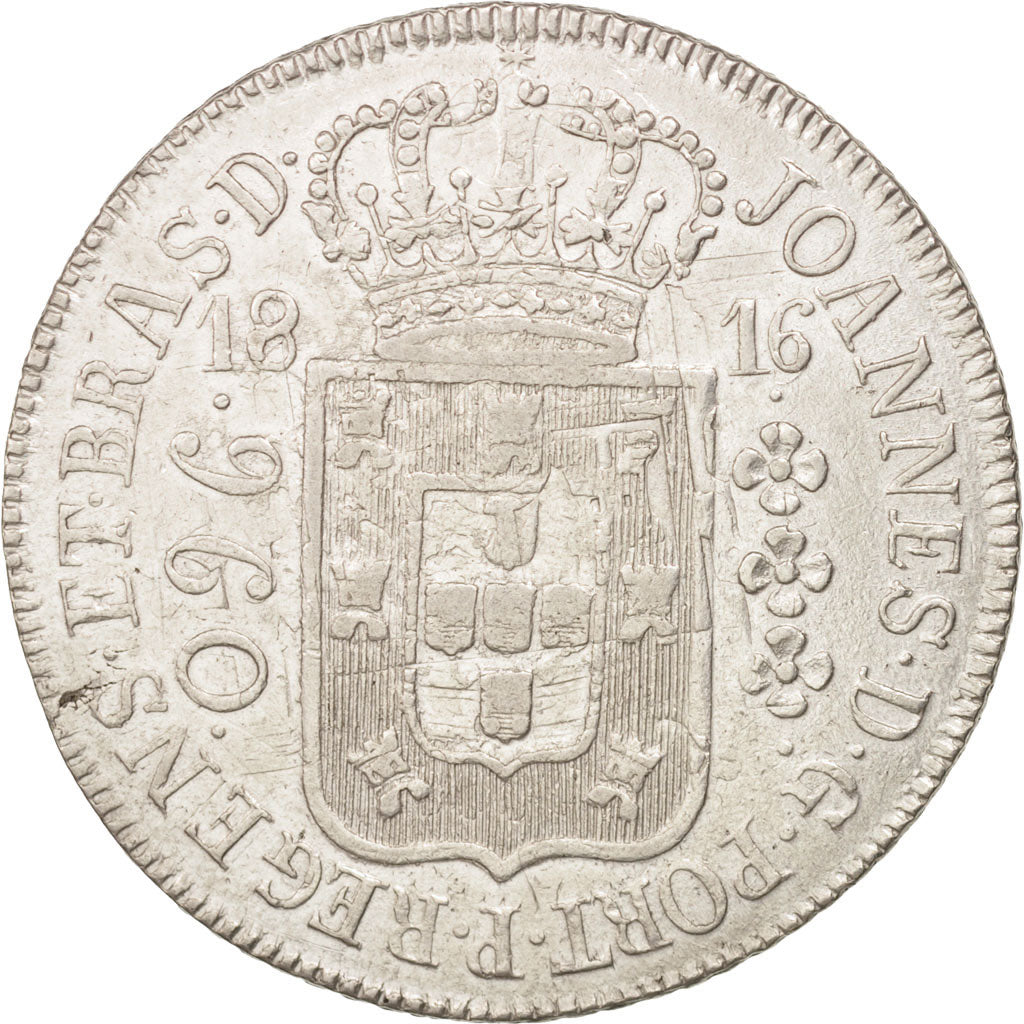 Brasile, 960 Reis, 1816, Rio de Janeiro, BB, Argento, KM:307.3