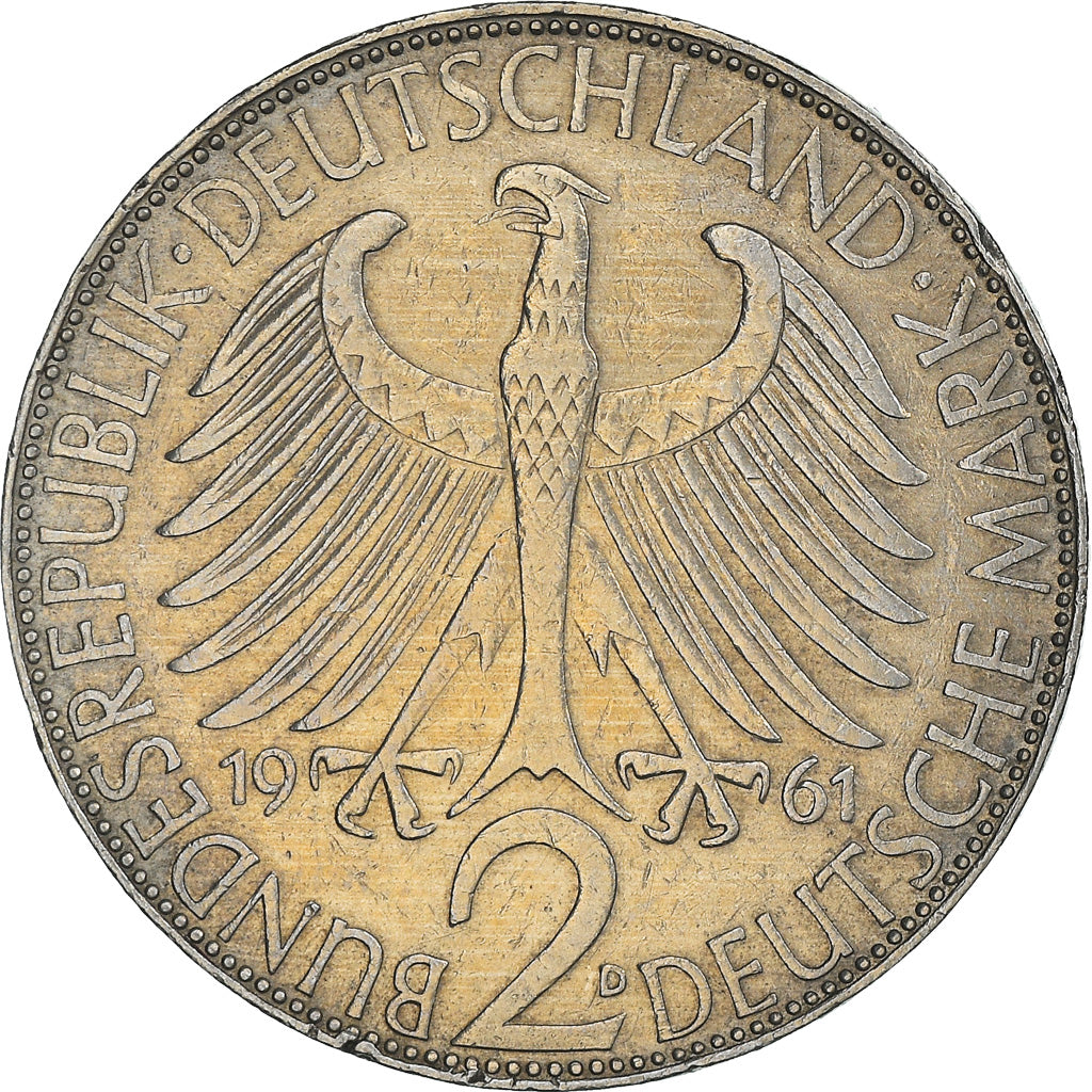 Coin, GERMANY - FEDERAL REPUBLIC, 2 Mark, 1961, Munich, EF(40-45)