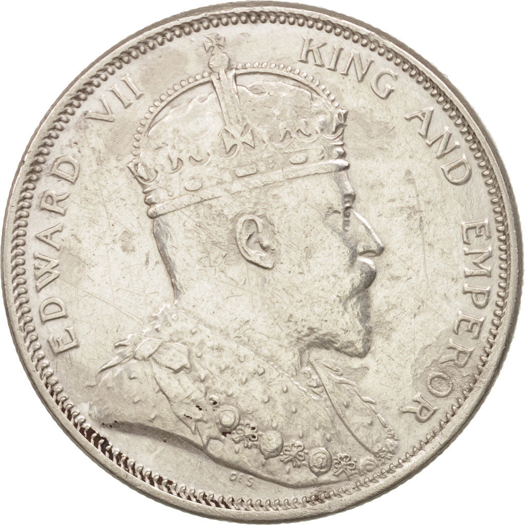 Insediamenti dello Stretto, Edward VII, Dollar, 1904, BB, Argento, KM:25