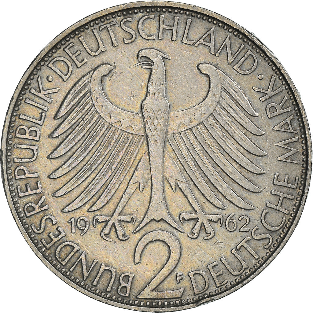 Coin, GERMANY - FEDERAL REPUBLIC, 2 Mark, 1962, Stuttgart, EF(40-45)