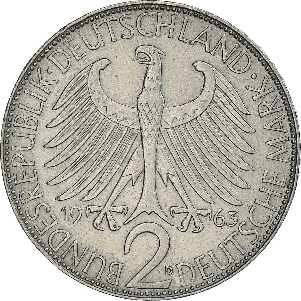 Coin, GERMANY - FEDERAL REPUBLIC, 2 Mark, 1963, Munich, EF(40-45)