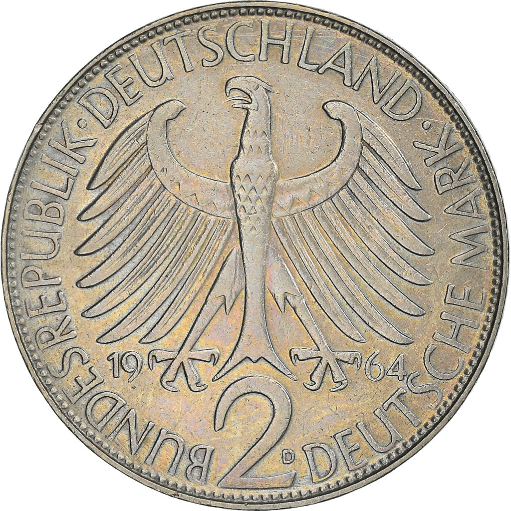 Coin, GERMANY - FEDERAL REPUBLIC, 2 Mark, 1964, Munich, EF(40-45)