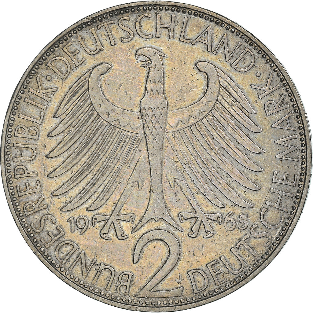 Coin, GERMANY - FEDERAL REPUBLIC, 2 Mark, 1965, Hambourg, EF(40-45)