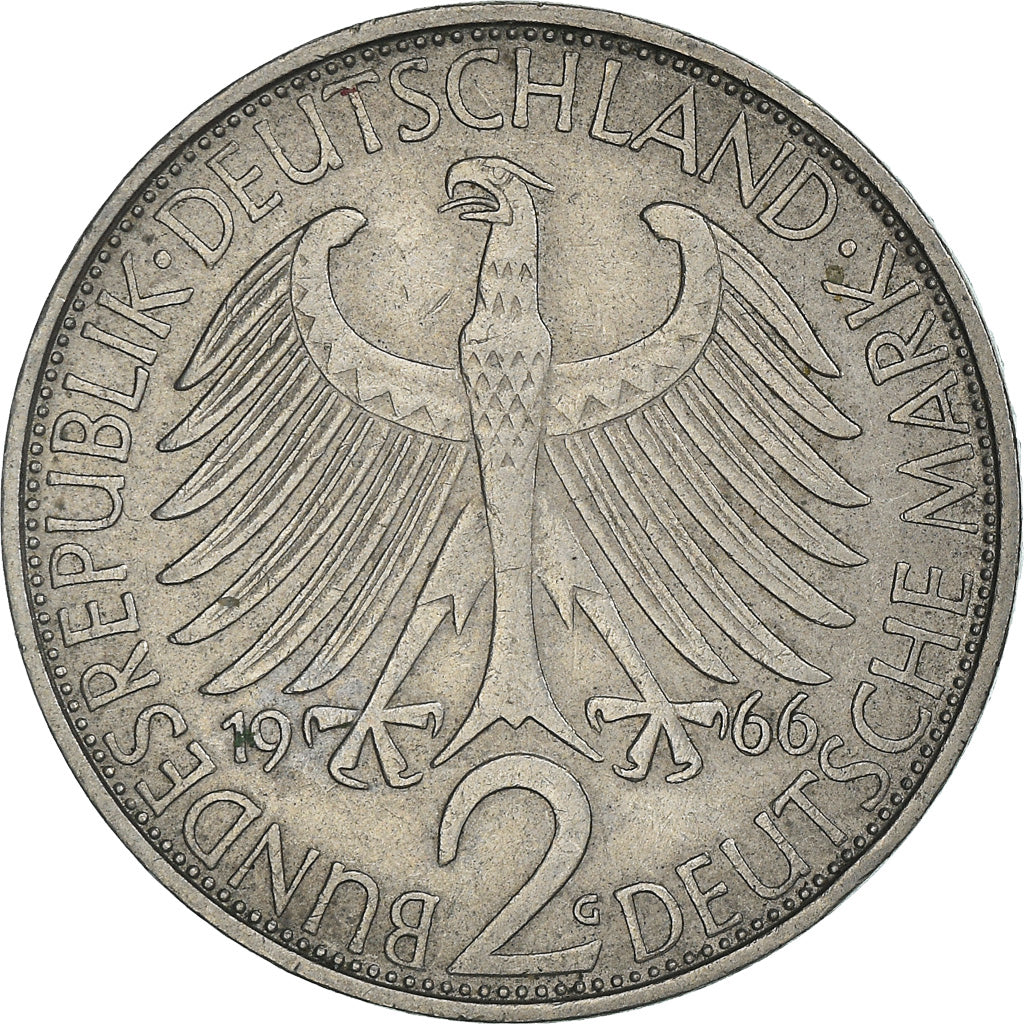 Coin, GERMANY - FEDERAL REPUBLIC, 2 Mark, 1966, Karlsruhe, EF(40-45)