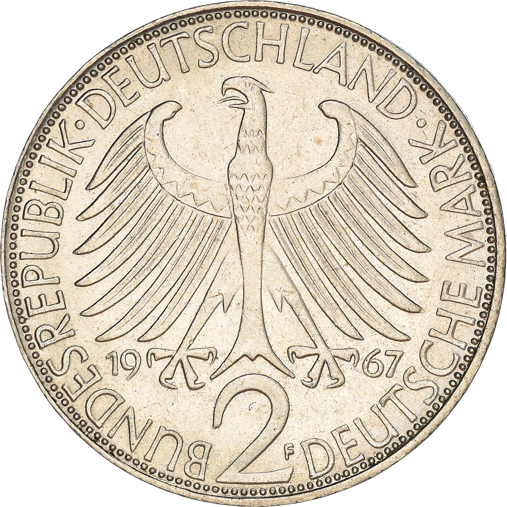 Coin, GERMANY - FEDERAL REPUBLIC, 2 Mark, 1967, Stuttgart, EF(40-45)