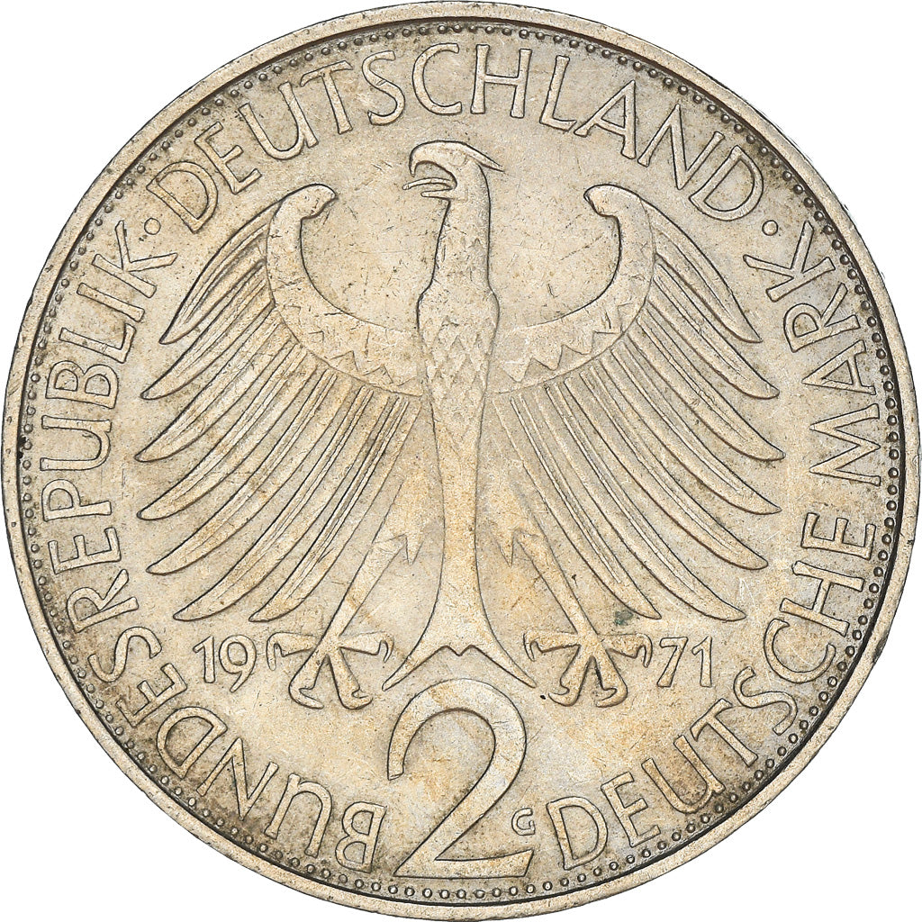 Coin, GERMANY - FEDERAL REPUBLIC, 2 Mark, 1971, Karlsruhe, EF(40-45)