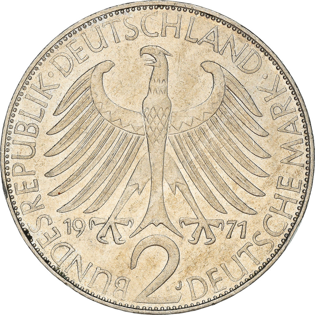 Coin, GERMANY - FEDERAL REPUBLIC, 2 Mark, 1971, Hambourg, EF(40-45)
