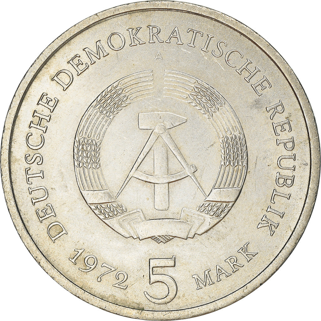 Coin, GERMAN-DEMOCRATIC REPUBLIC, 5 Mark, 1972, Berlin, AU(50-53)
