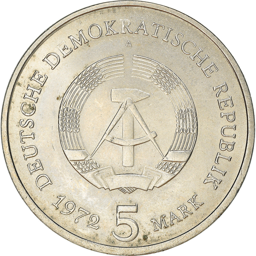 Coin, GERMAN-DEMOCRATIC REPUBLIC, 5 Mark, 1972, Berlin, VF(30-35)