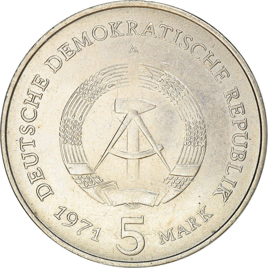 Coin, GERMAN-DEMOCRATIC REPUBLIC, 5 Mark, 1971, Berlin, AU(50-53)
