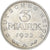 Moneta, NIEMCY, REP. WEIMARSKA, 3 Mark, 1922, Berlin, AU(55-58), Aluminium