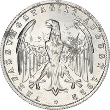 Coin, GERMANY, WEIMAR REPUBLIC, 3 Mark, 1922, Berlin, EF(40-45), Aluminum, KM:28