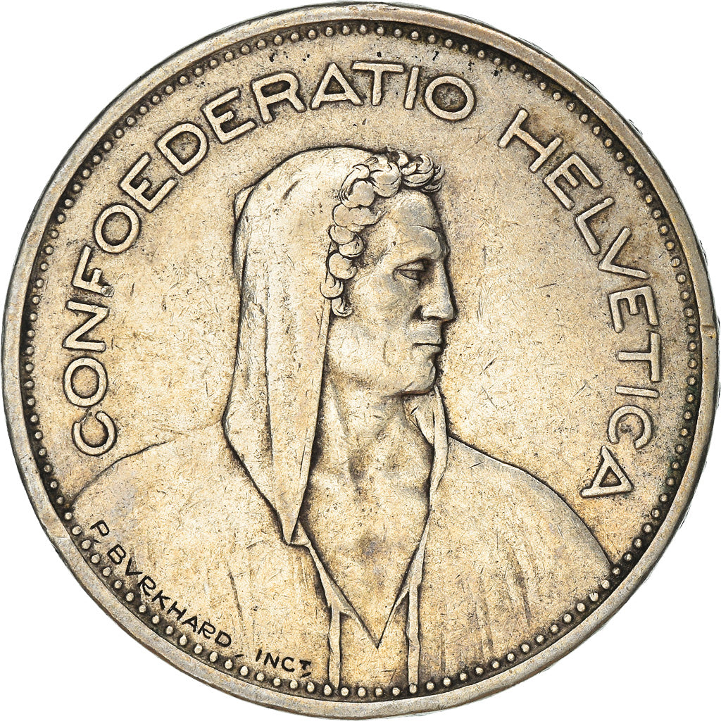 Coin, Switzerland, 5 Francs, 1935, Bern, EF(40-45), Silver, KM:40