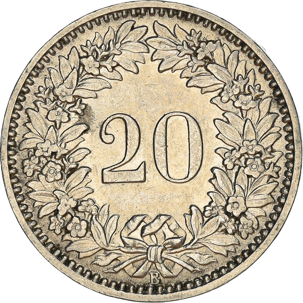 Coin, Switzerland, 20 Rappen, 1909, Bern, VF(30-35), Nickel, KM:29