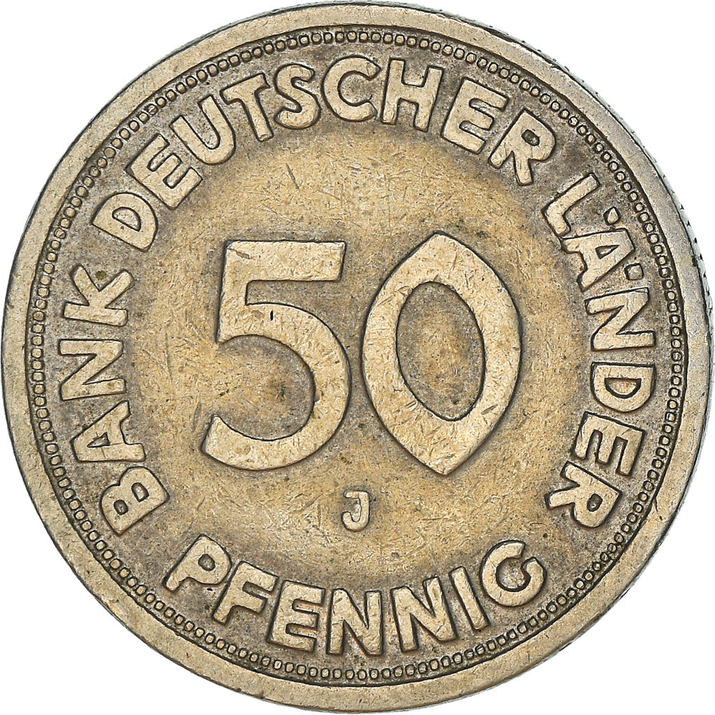 Munten, Federale Duitse Republiek, 50 Pfennig, 1949, Hambourg, FR+