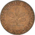 Coin, GERMANY - FEDERAL REPUBLIC, Pfennig, 1950, Stuttgart, EF(40-45), Copper