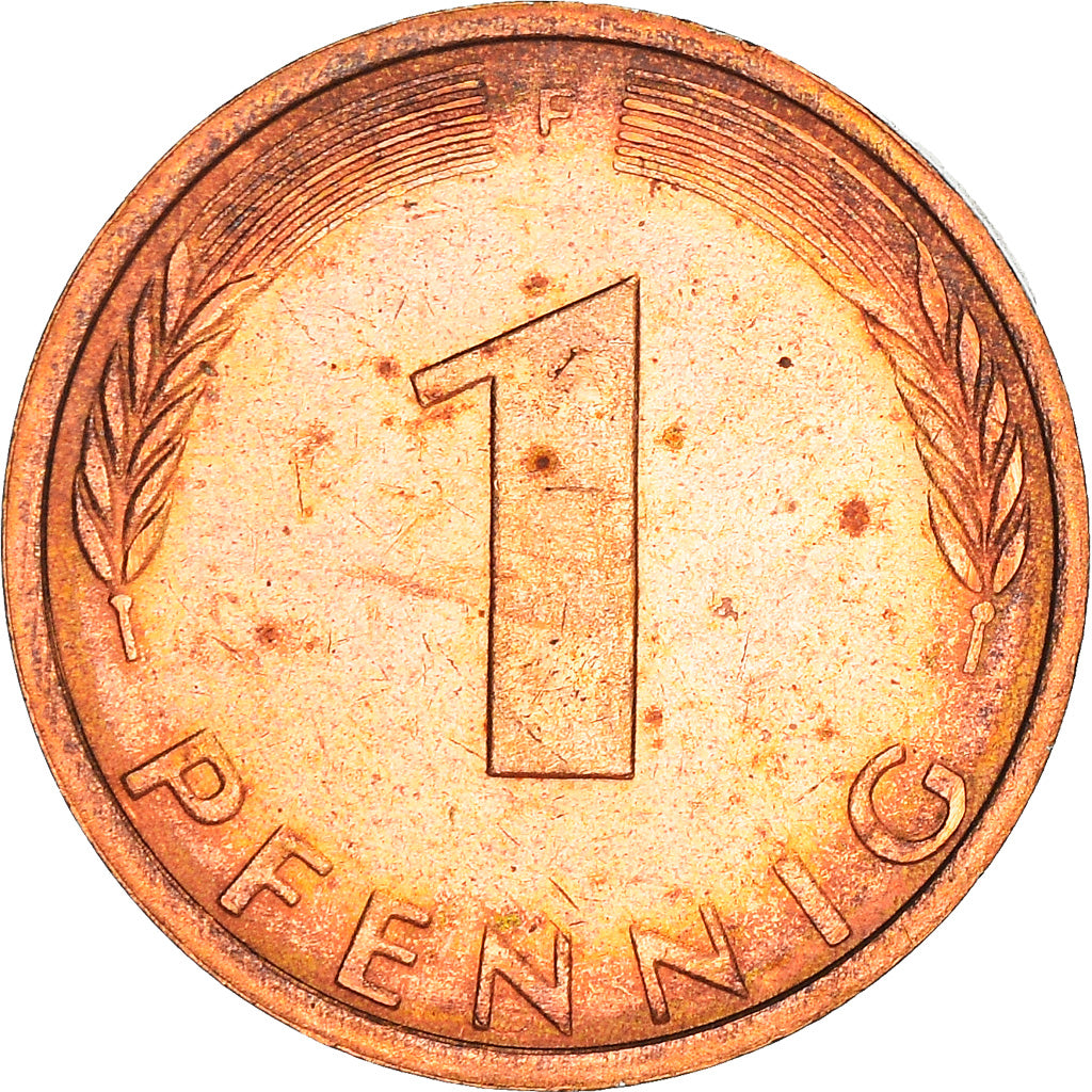 Moneta, Niemcy - RFN, Pfennig, 1974, Stuttgart, VF(20-25), Miedź platerowana
