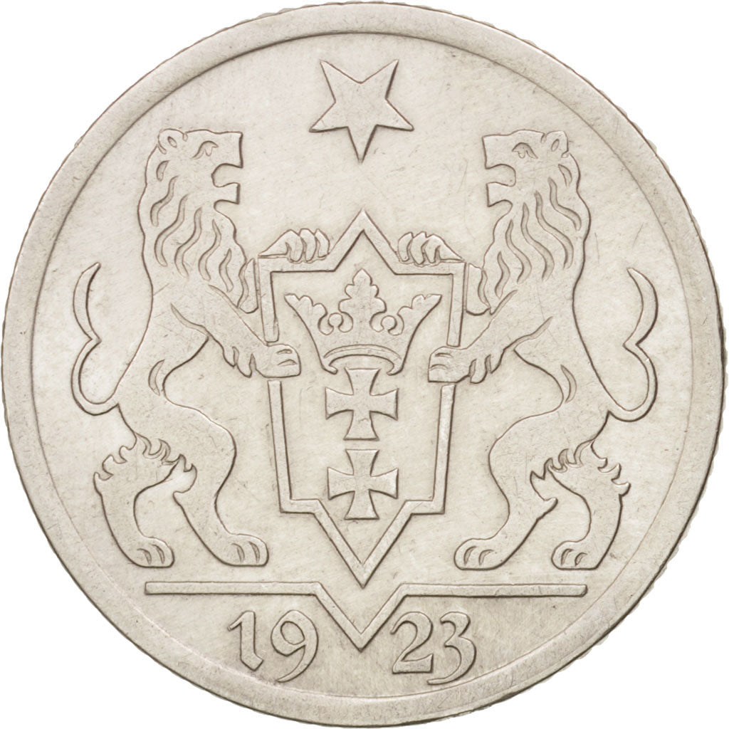 DANZIG, Gulden, 1923, AU(50-53), Silver, KM:145