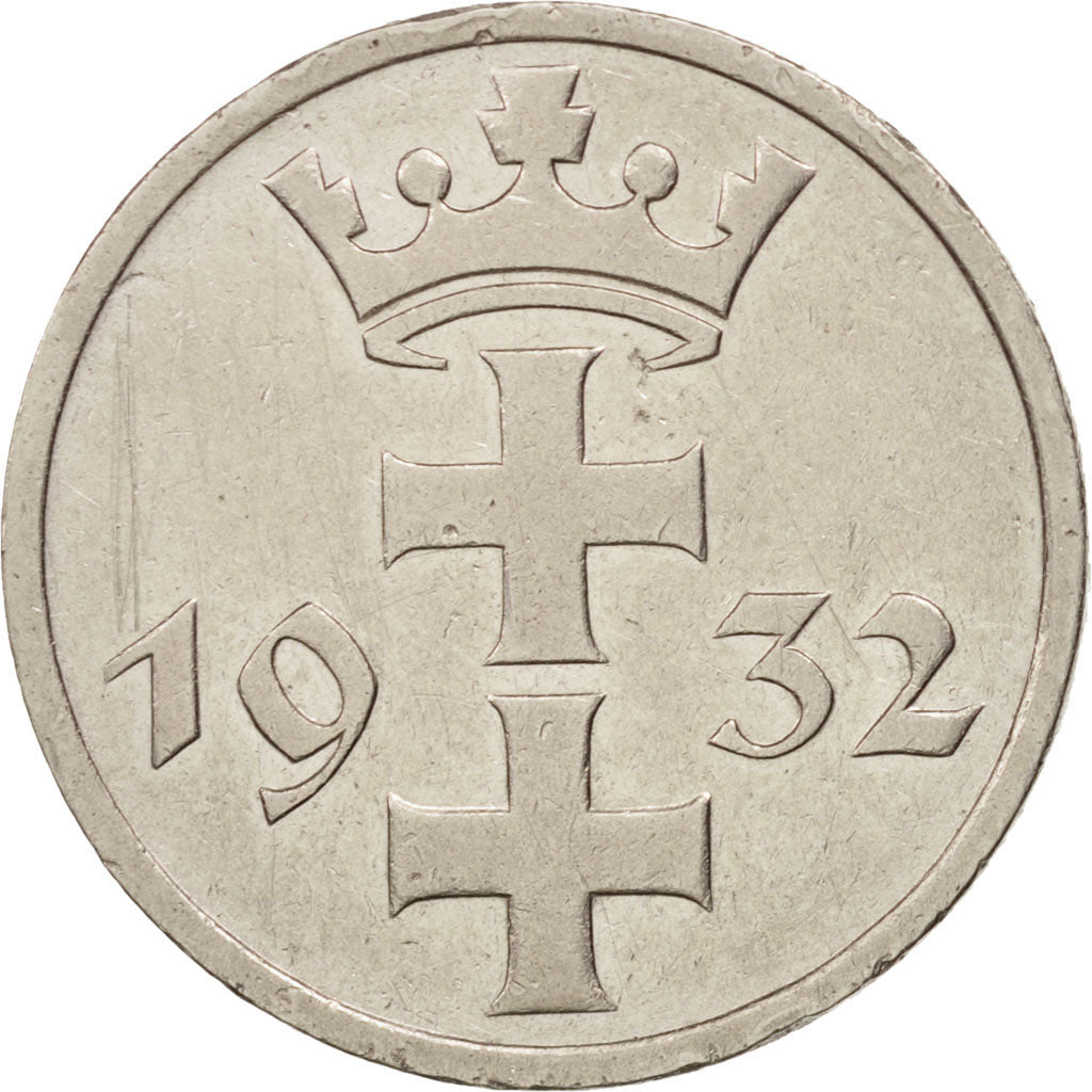 DANZIG, Gulden, 1932, EF(40-45), Nickel, KM:154