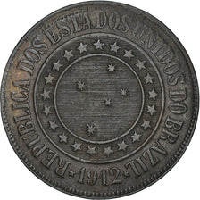 Coin, Brazil, 40 Reis, 1912, EF(40-45), Bronze, KM:491