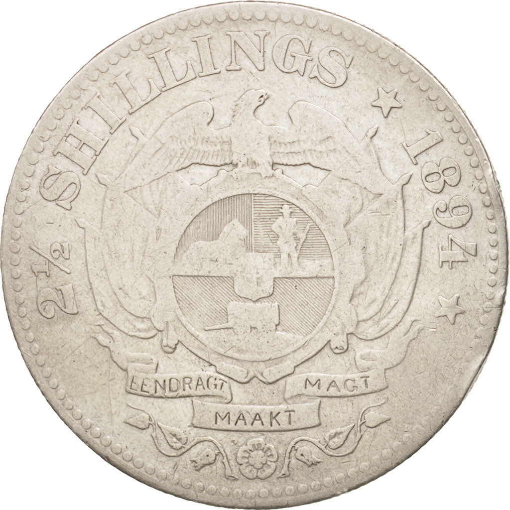 Moneta, Sudafrica, 2-1/2 Shillings, 1894, MB, Argento, KM:7