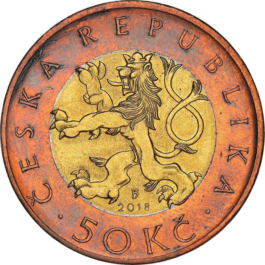 Monnaie, République Tchèque, 50 Korun, 2018, TTB, Bimétallique : centre en