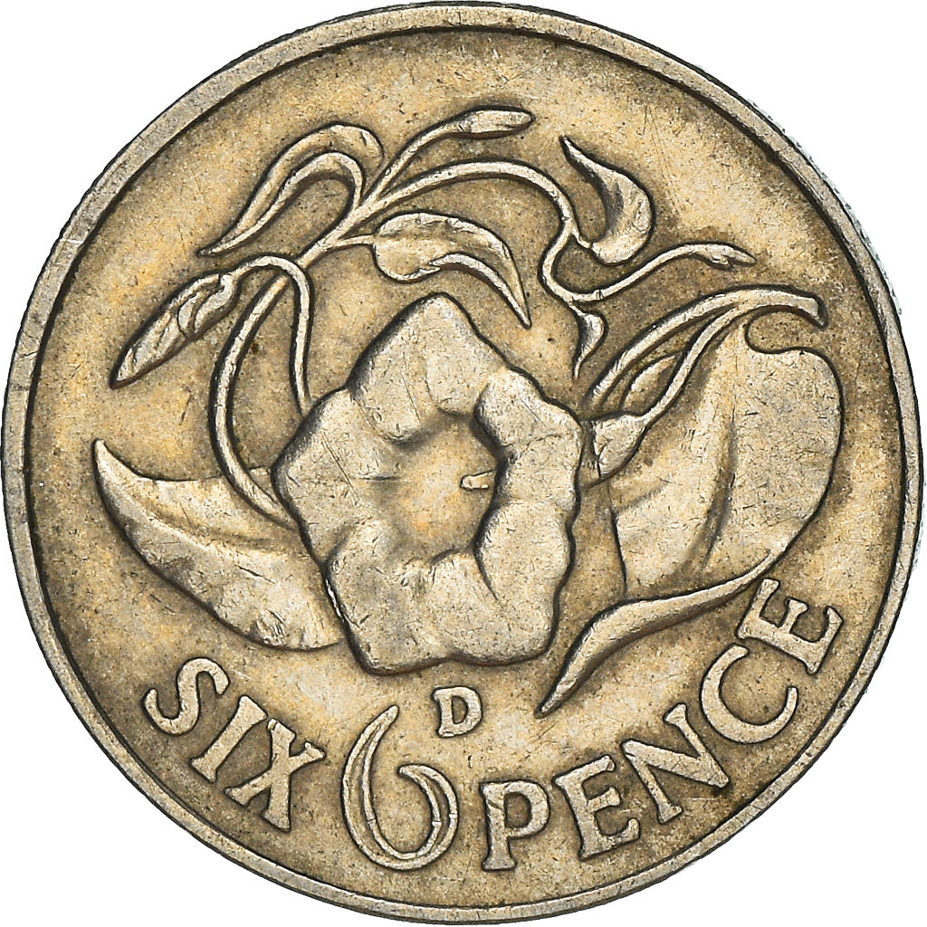 Coin, Zambia, 6 Pence, 1966, British Royal Mint, EF(40-45), Copper-Nickel-Zinc