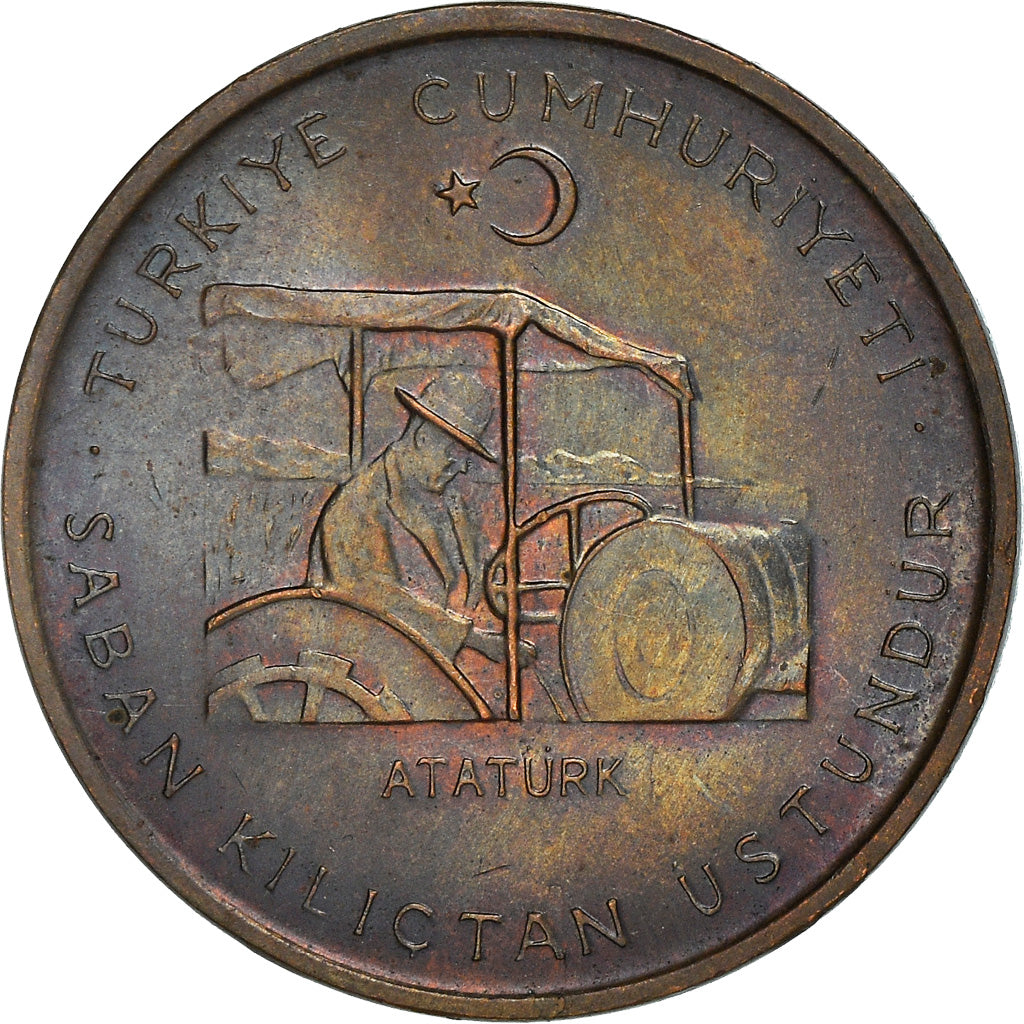 Moneda, Turquía, 10 Kurus, 1971, MBC+, Bronce, KM:898.1