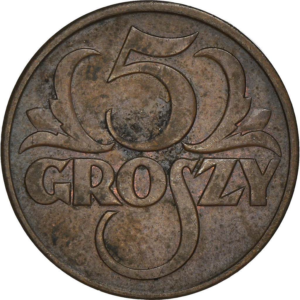 Coin, Poland, 5 Groszy, 1931, Warsaw, EF(40-45), Bronze, KM:10a