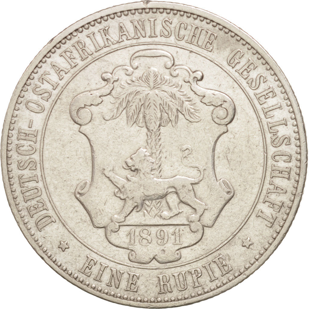 GERMAN EAST AFRICA, Wihelm II, Rupie, 1891, TTB, Argent, KM:2