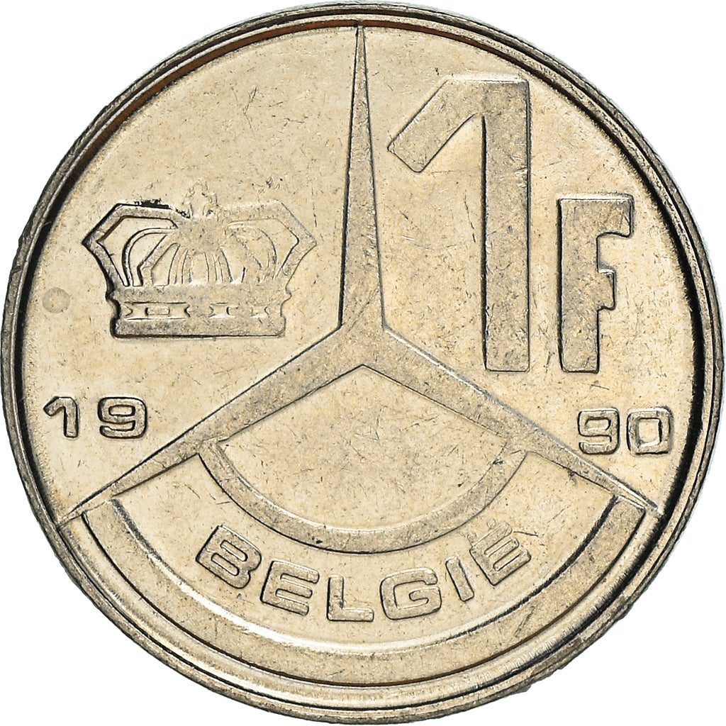 Moneda, Bélgica, Franc, 1990, SC, Níquel chapado en hierro, KM:171