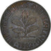 Moneta, Niemcy - RFN, 2 Pfennig, 1962, Munich, VF(20-25), Brązowy, KM:106