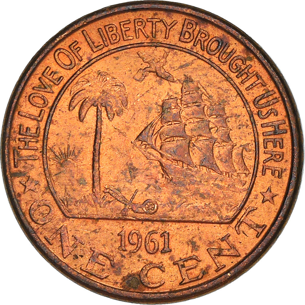 Coin, Liberia, Cent, 1961, EF(40-45), Bronze, KM:13
