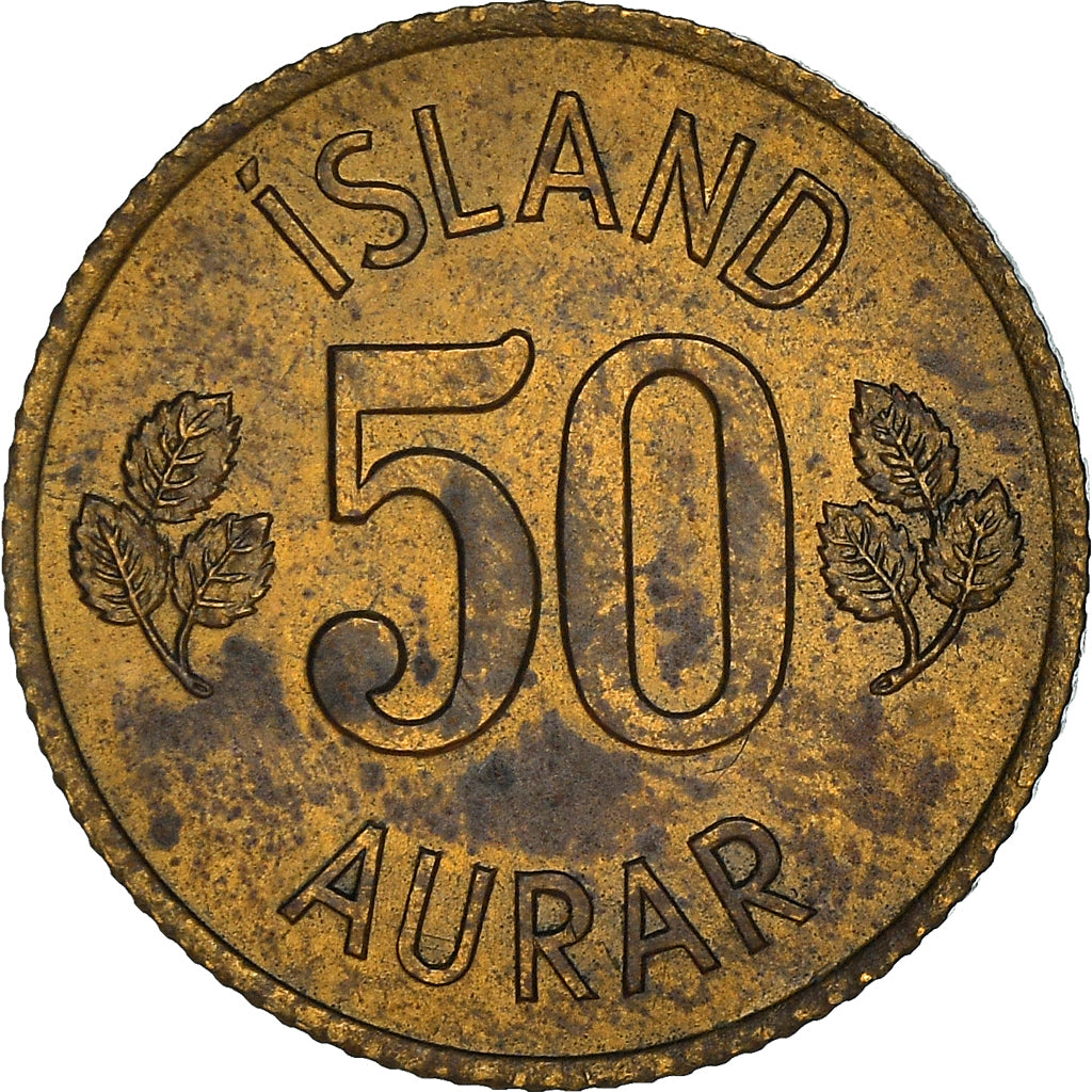 Moneta, Islanda, 50 Aurar, 1970, BB, Nichel-ottone, KM:17