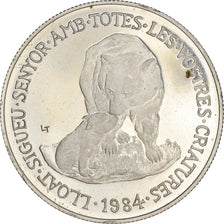 Coin, Andorra, Bear, 20 Diners, 1984, BE, AU(50-53), Silver, KM:22