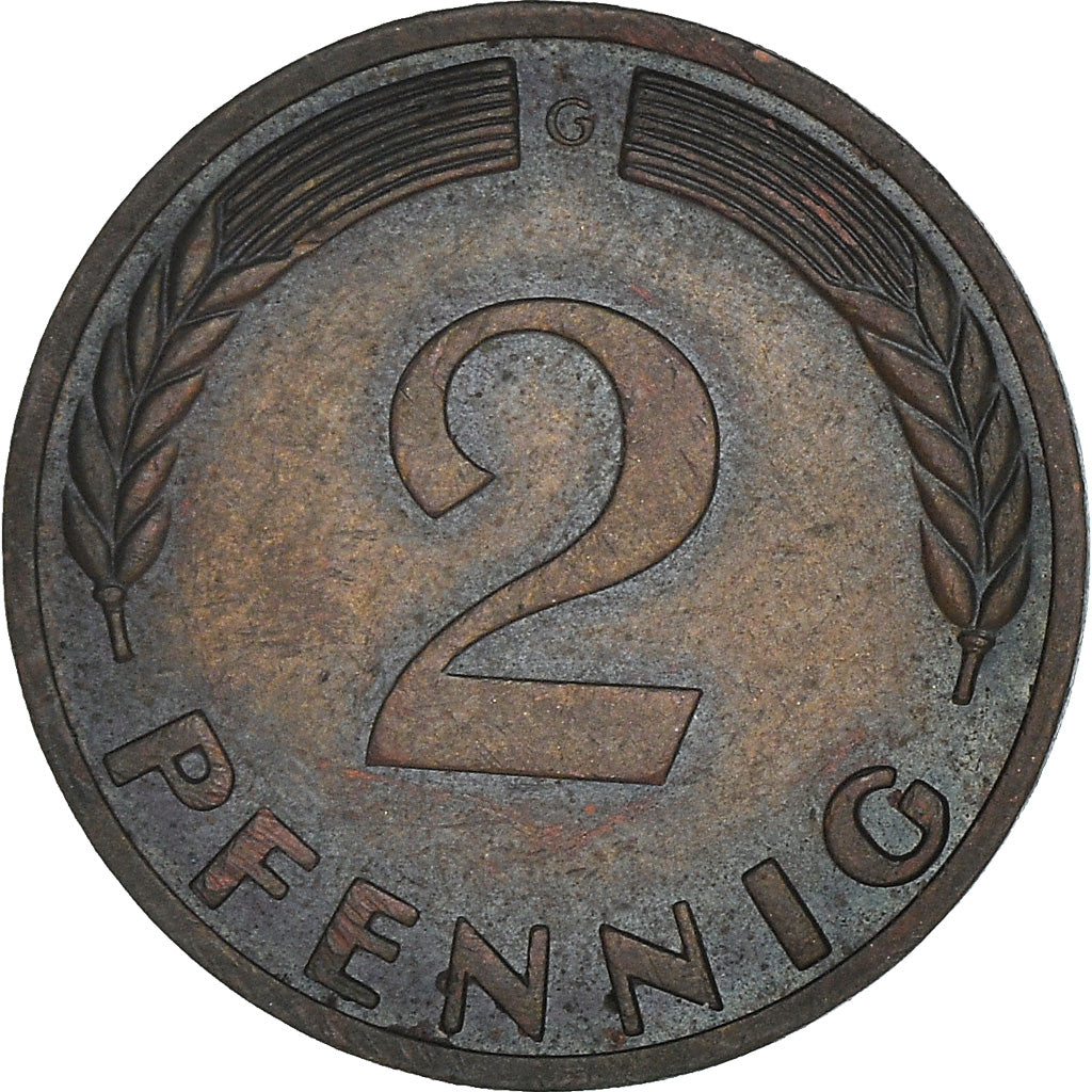 Moneta, GERMANIA - REPUBBLICA FEDERALE, 2 Pfennig, 1968, Karlsruhe, BB, Acciaio