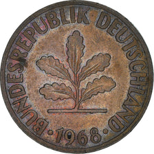 Coin, GERMANY - FEDERAL REPUBLIC, 2 Pfennig, 1968, Hambourg, EF(40-45), Copper