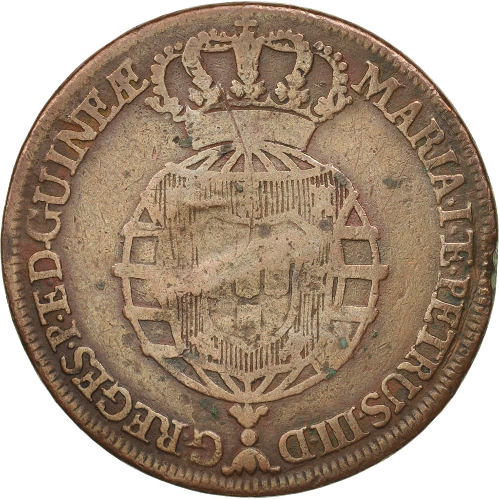 Angola, 2 Macutas, 1786, VF(30-35), Copper, KM:51.2
