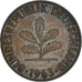 Moneta, GERMANIA - REPUBBLICA FEDERALE, 2 Pfennig, 1963, Hambourg, MB+, Bronzo