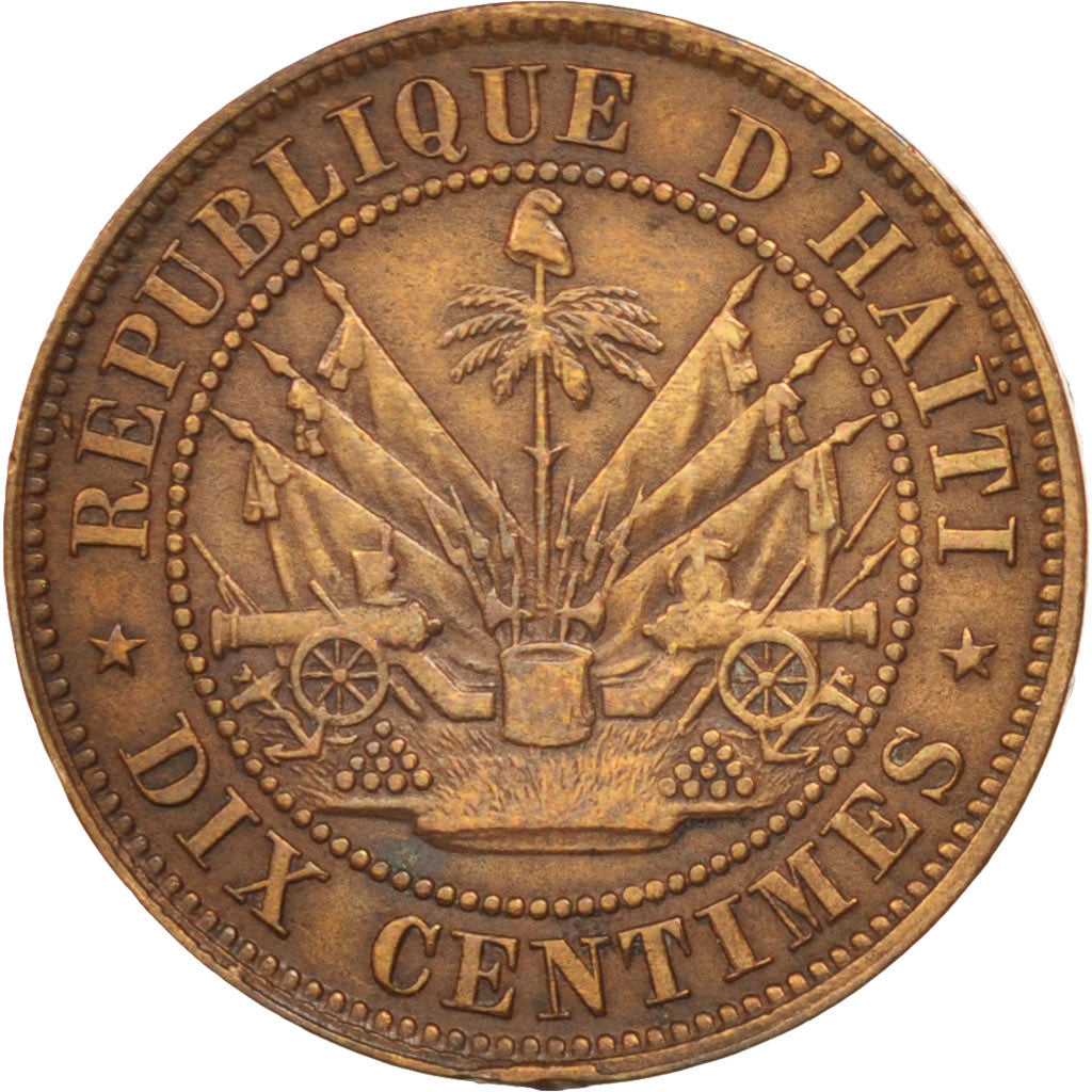 Münze, Haiti, 10 Centimes, 1863, SS, Bronze, KM:40