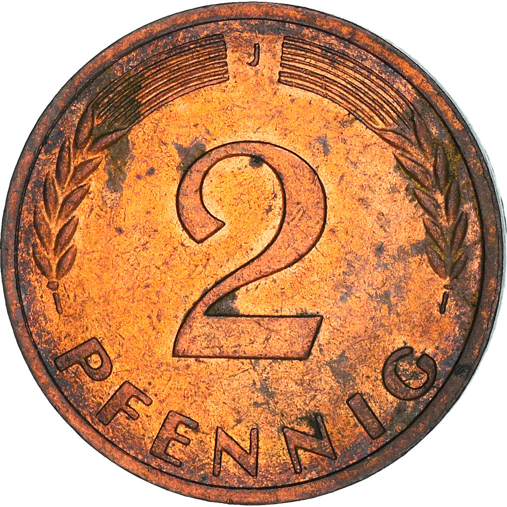 Moneta, GERMANIA - REPUBBLICA FEDERALE, 2 Pfennig, 1970, Hambourg, MB+, Acciaio