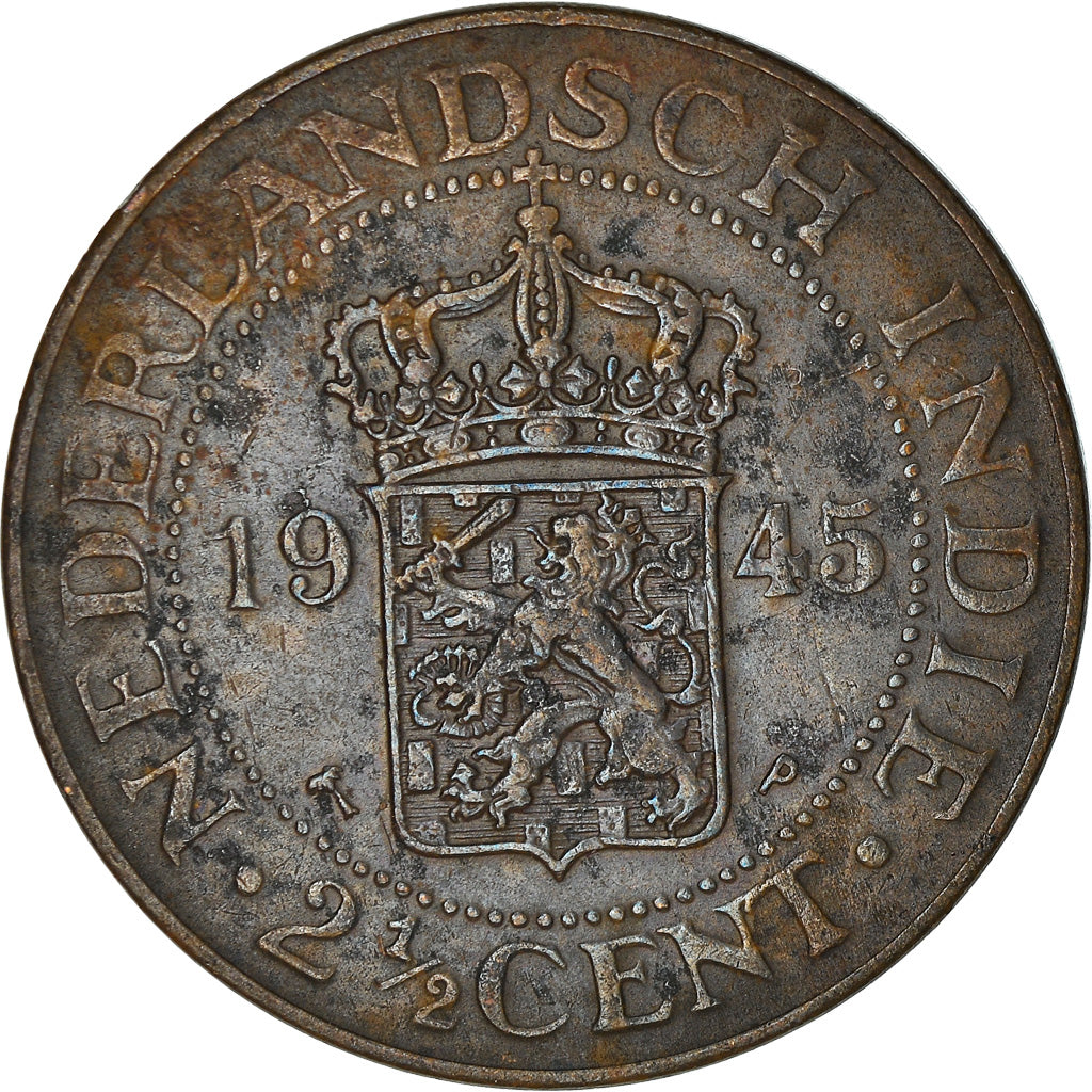 Monnaie, NETHERLANDS EAST INDIES, Wilhelmina I, 2-1/2 Cents, 1945, Utrecht, TTB