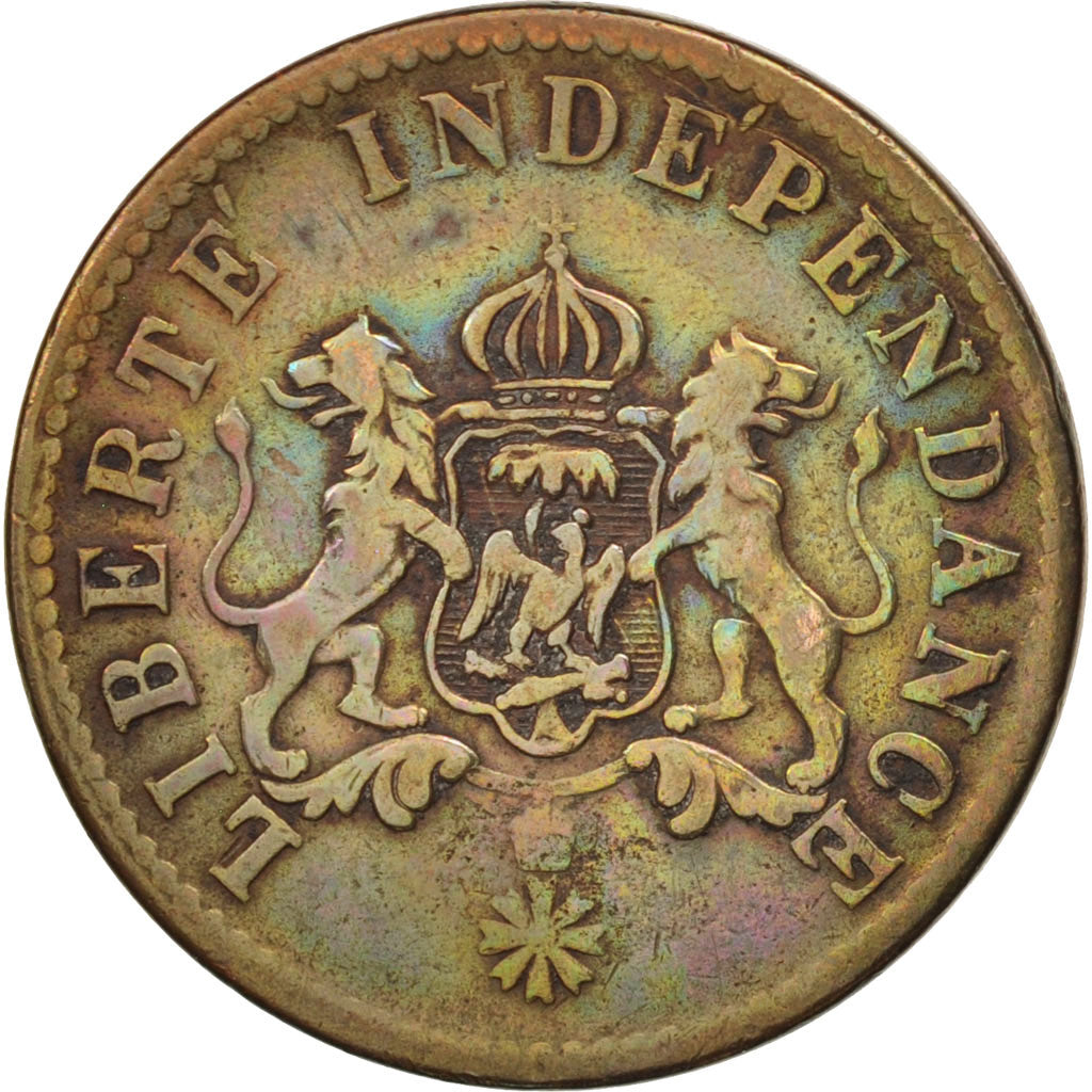 Haiti, 2 Centimes, 1850, EF(40-45), Copper, KM:36